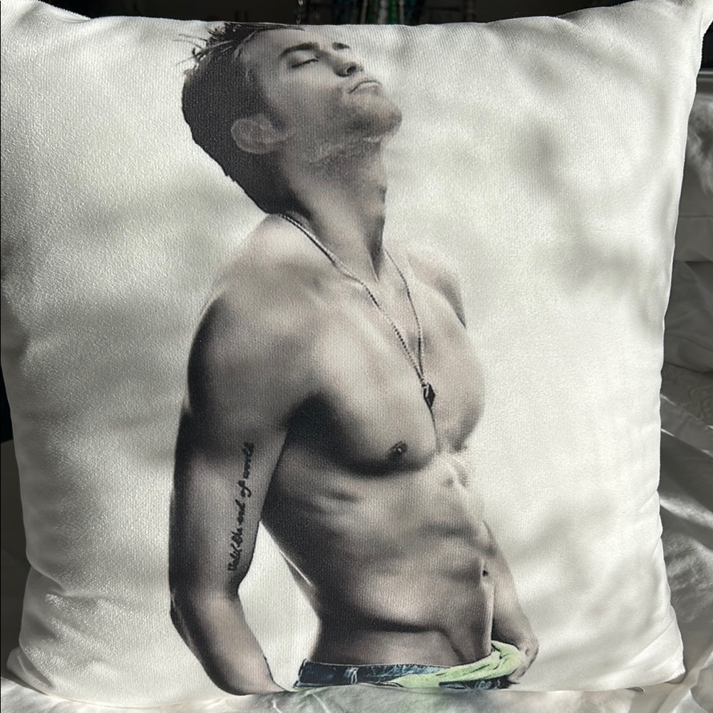 Robert Patterson White Decor Pillow. Like New